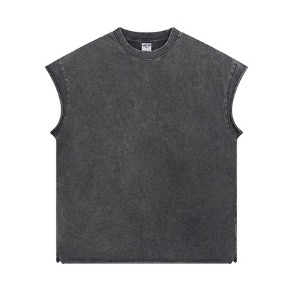 Oversized Batik Tank Top til Herre – 275gsm Vintage Sleeveless Vest