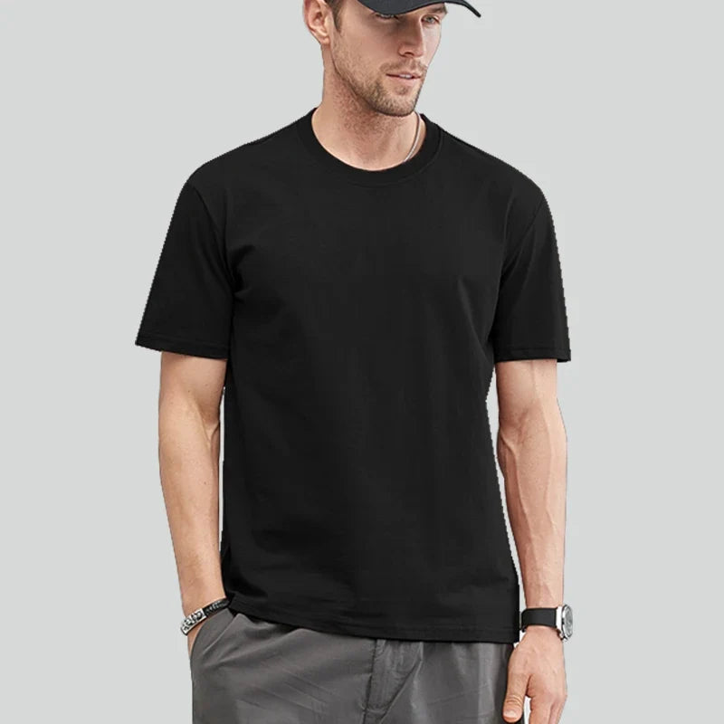 Unisex Basic T-skjorte i 100% Bomull – Oversized Ensfarget Topp for Menn, Kvinner og Ungdom | Komfortabel Sommertee