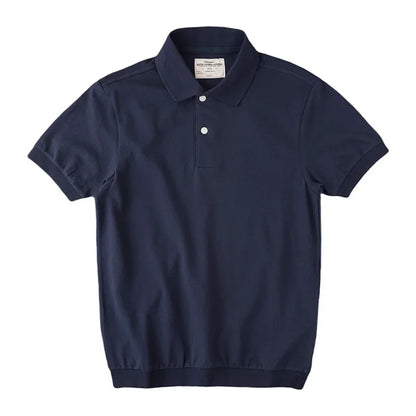 Retro Casual Polo T-skjorte til Herre – 100% Bomull, Kortermet Sommerstil