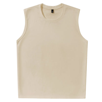 Ermeløs Topp til Herre – Faux Suede Singlet i Løs Vintage Stil