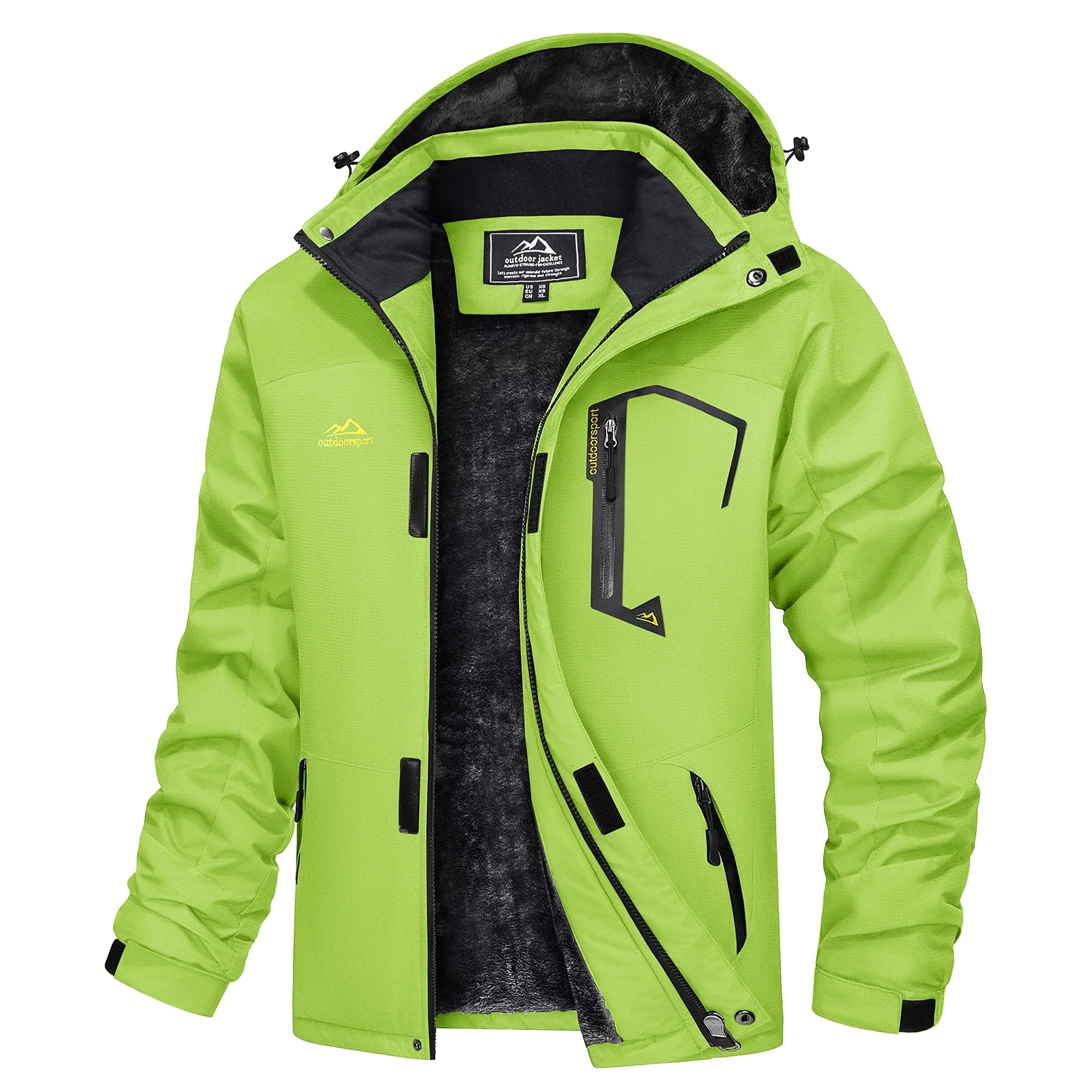 Herre Skijakke – Vanntett &amp; Varm Parkas med Hette | Tykk Vinterjakke til Snø &amp; Kulde