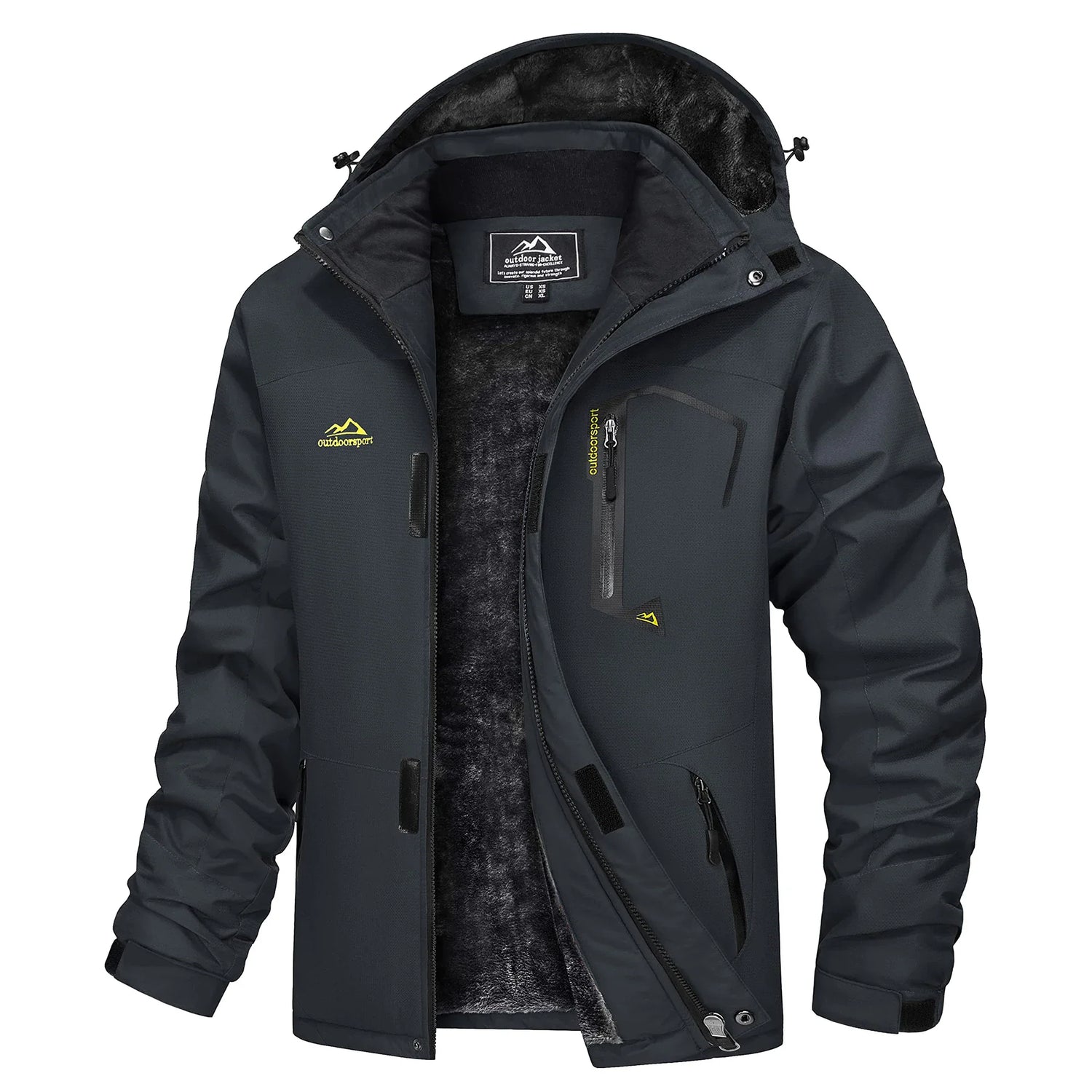 Herre Skijakke – Vanntett &amp; Varm Parkas med Hette | Tykk Vinterjakke til Snø &amp; Kulde