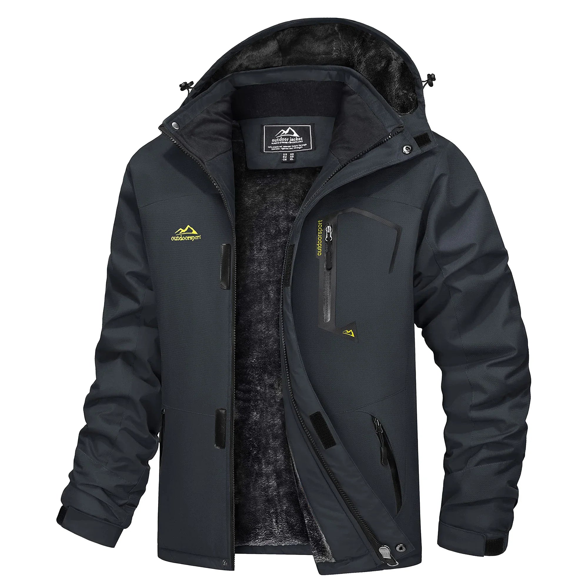 Herre Skijakke – Vanntett &amp; Varm Parkas med Hette | Tykk Vinterjakke til Snø &amp; Kulde