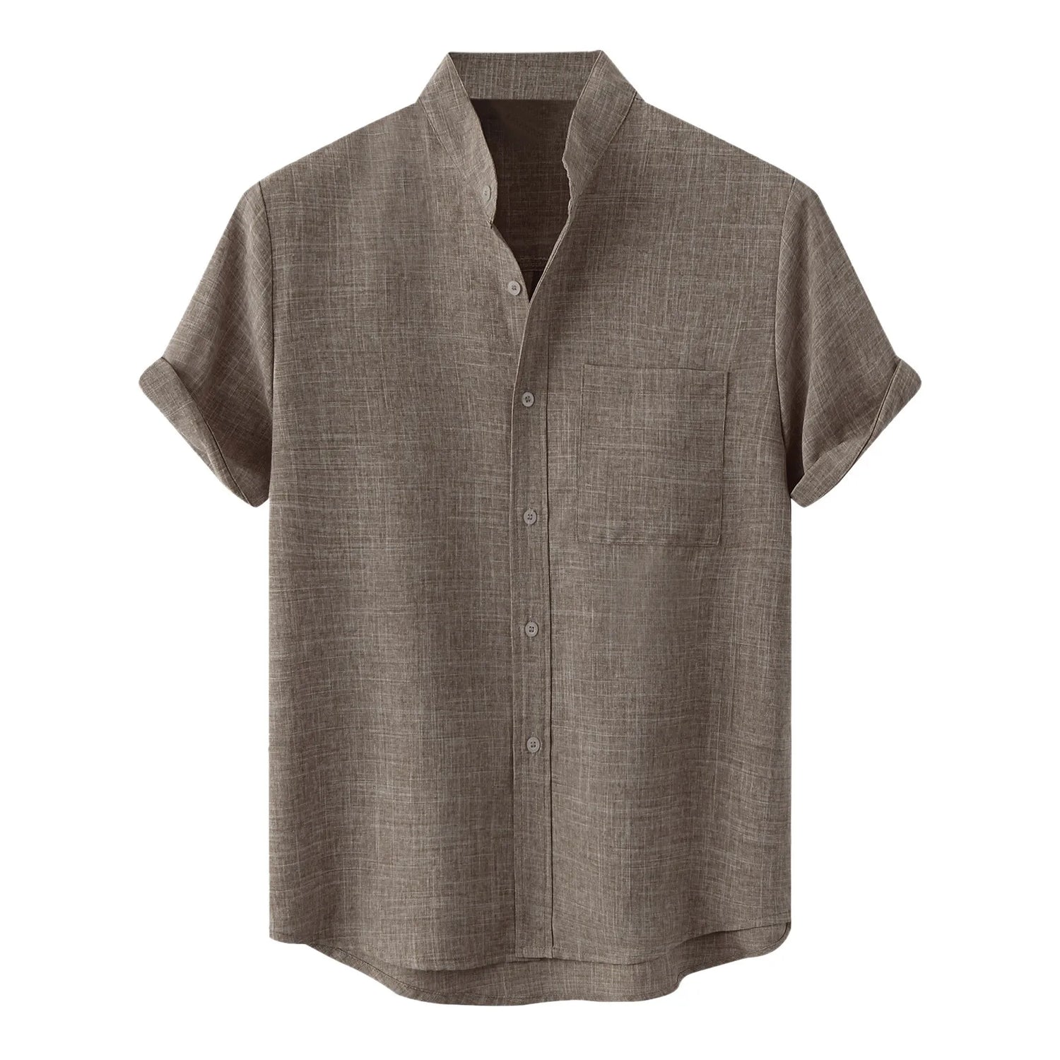 Sommer Skjorte for Menn – Pustende Bomull &amp; Lin, Kortermet, Elegant og Casual