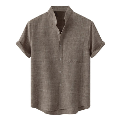 Sommer Skjorte for Menn – Pustende Bomull &amp; Lin, Kortermet, Elegant og Casual