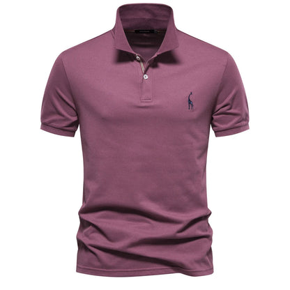 Klassisk Pique Polo for Herre – Kortermet i Bomull, Ensfarget og Perfekt til Sommeren