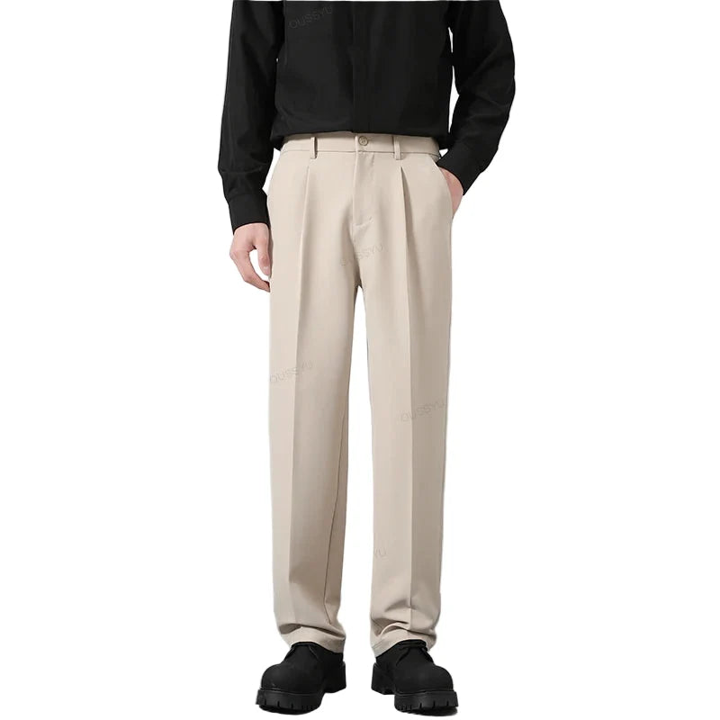 Klassiske Herrebukser – Elastisk Midje &amp; Tidløs Passform | Business Casual Bukser i Koreansk Stil (S–4XL)