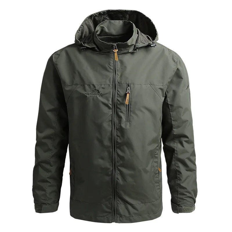 Vanntett Vindjakke for Menn – Taktisk Outdoor Jakke med Hette | Lett, Pustende &amp; Slitesterk Friluftsjakke (S–5XL)