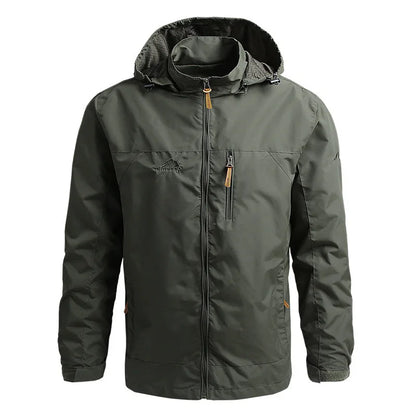 Vanntett Vindjakke for Menn – Taktisk Outdoor Jakke med Hette | Lett, Pustende &amp; Slitesterk Friluftsjakke (S–5XL)