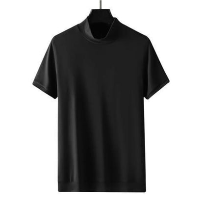 Klassisk Y2K Turtleneck T-skjorte for Herre – Kortermet Streetwear i Myk Modal