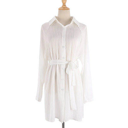 Elegant Strandkimono med Belte – Perfekt som Bikini Cover-Up