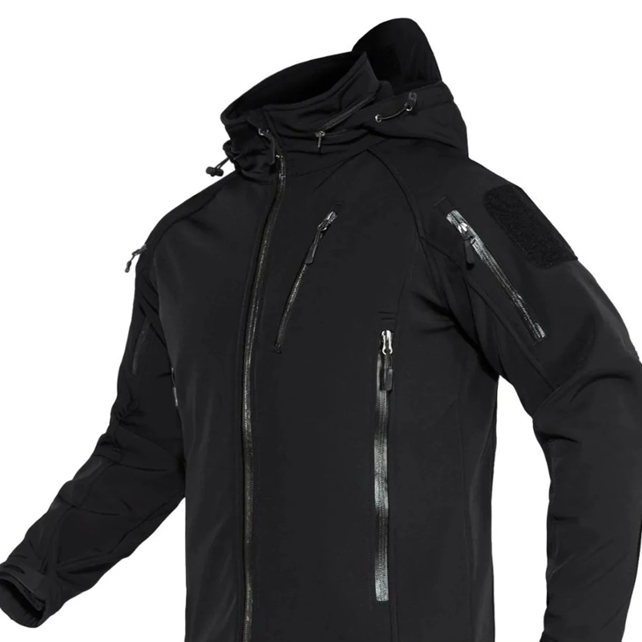 Softshell Jakke med Hette – Vanntett &amp; Vindtett | Varm Fleecefôret Herrejakke til Tur &amp; Hverdag