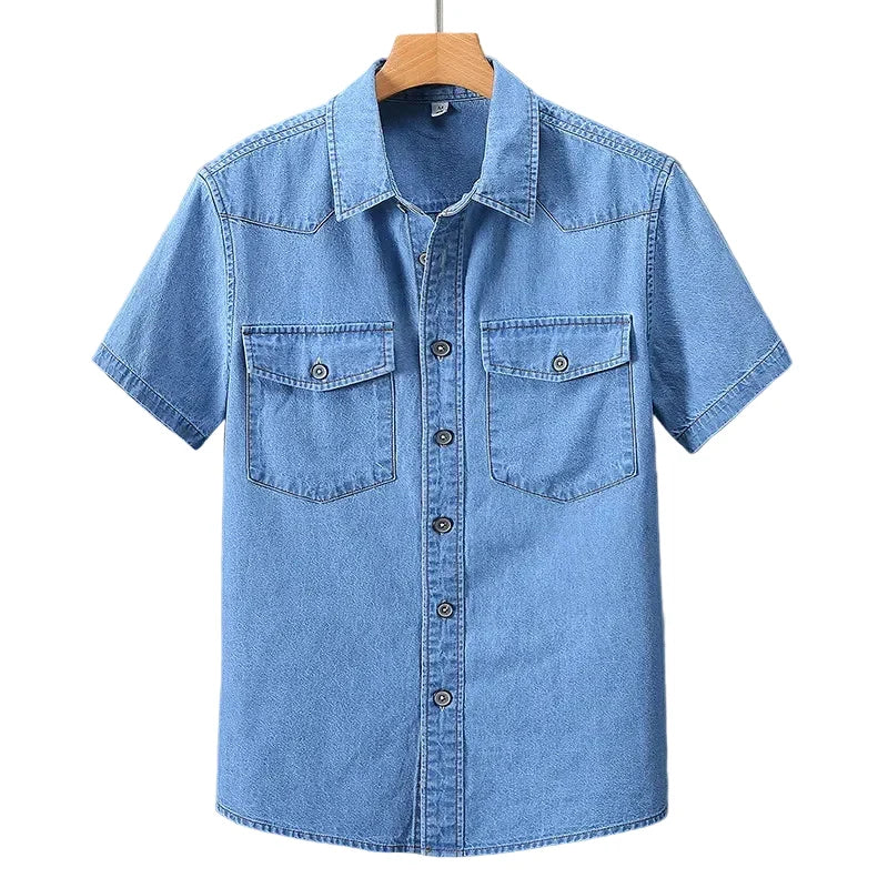 Kortermet Denimskjorte til Herre – Lett Workwear Sommertopp