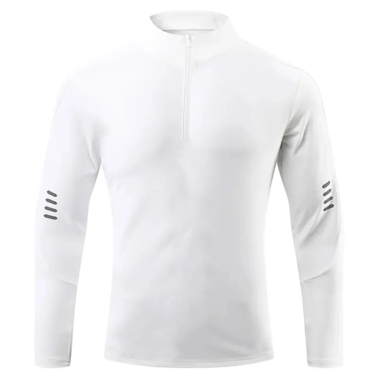 Herre Sport T-skjorte med Lange Ermer – Pustende &amp; Quick Dry – Hvit