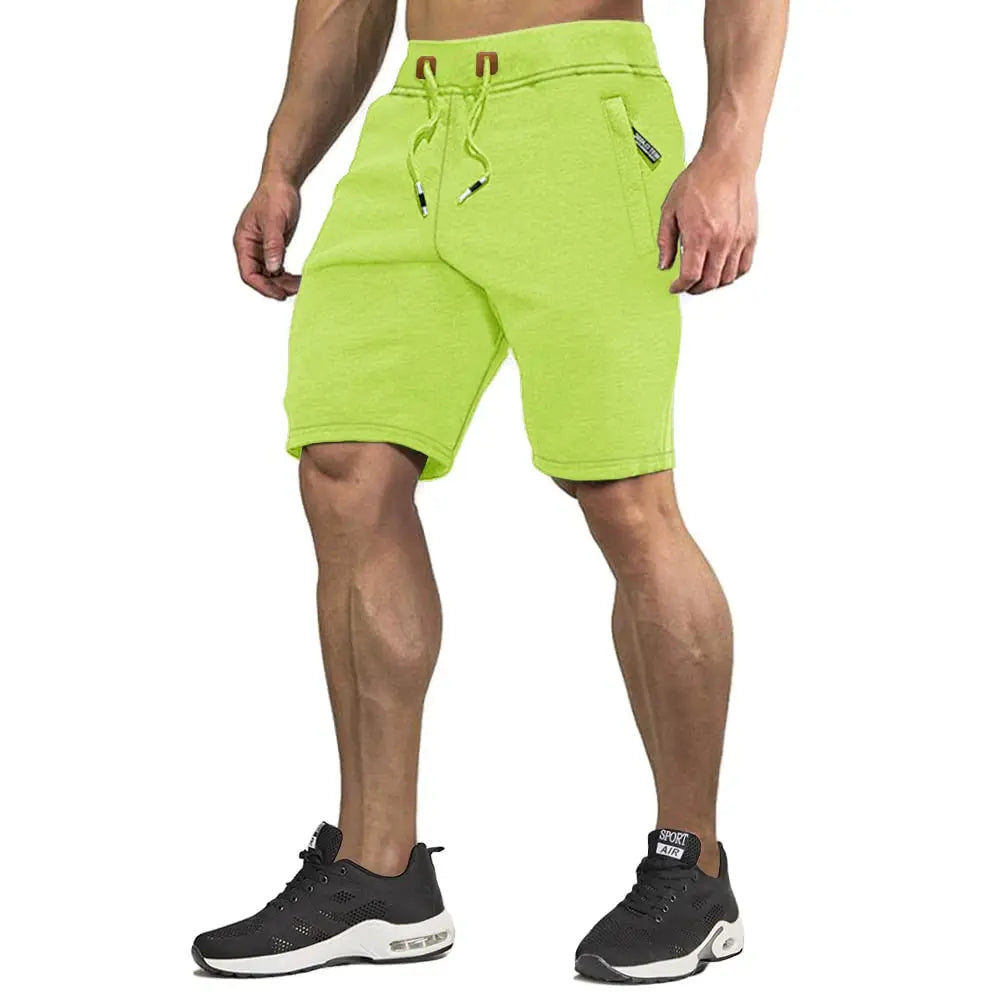 Sommerens Bomullsshorts for Menn – Joggers med Elastisk Liv og Glidelåslommer