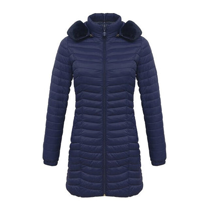 Lang parkas med pelshette Casual lette kåper
