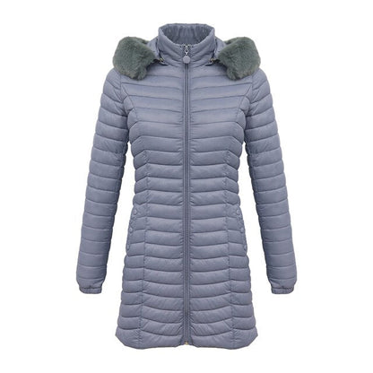 Lang parkas med pelshette Casual lette kåper