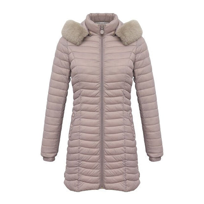 Lang parkas med pelshette Casual lette kåper