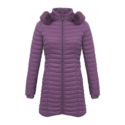 Lang parkas med pelshette Casual lette kåper
