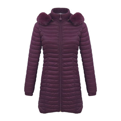 Lang parkas med pelshette Casual lette kåper