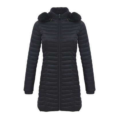 Lang parkas med pelshette Casual lette kåper