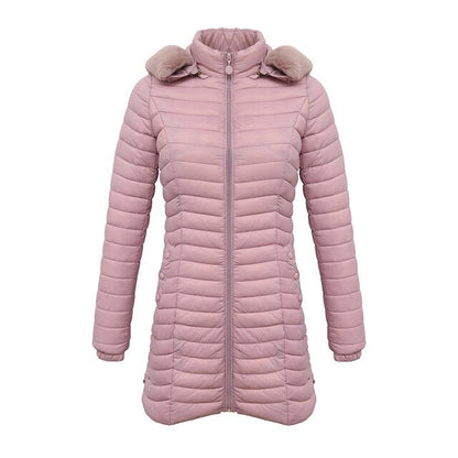Lang parkas med pelshette Casual lette kåper
