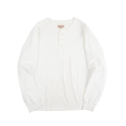 Klassisk Henley Langermet T-skjorte for Menn – 100 % Bomull | Komfortabel Høstgenser Perfekt til Lag-på-Lag