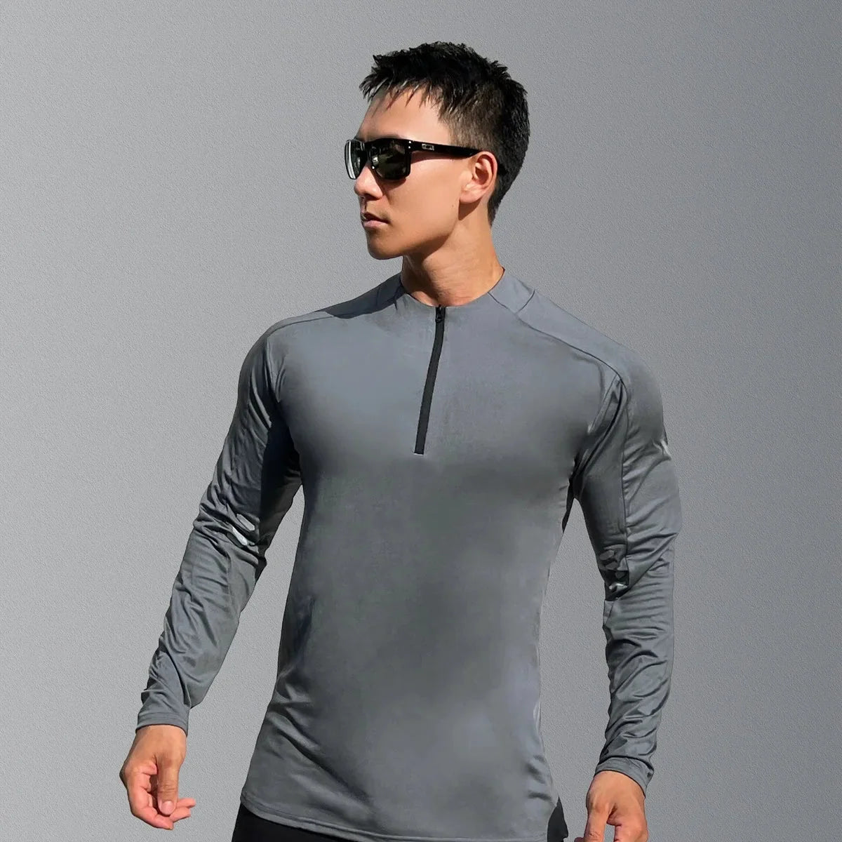 Herre Sport T-skjorte med Lange Ermer – Pustende &amp; Quick Dry