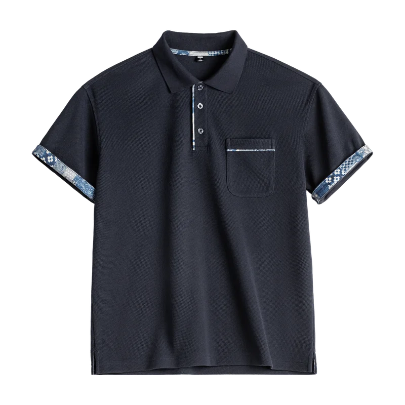 Marineblå T-skjorte til Herre – Turn-up Ermer &amp; Casual Stil