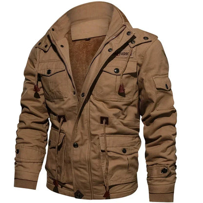 Herre Vinterjakke med Hette – Militærstil, Varm Parkas &amp; Snøjakke