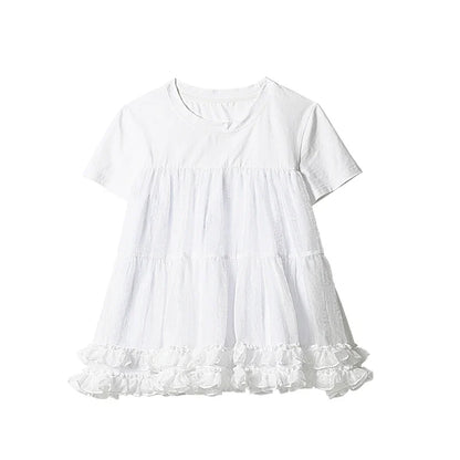 Hvit Meshdetalj T-skjorte til Dame – Original Design Sommertopp