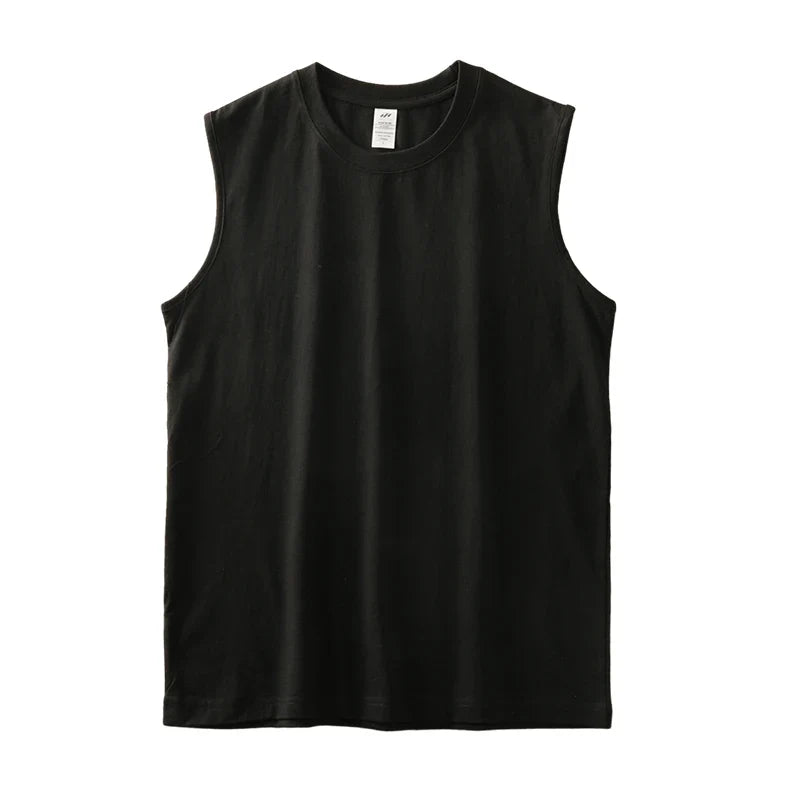 Kraftig Singlet til Herre i Bomull | 250G Ermeløs Tank Topp