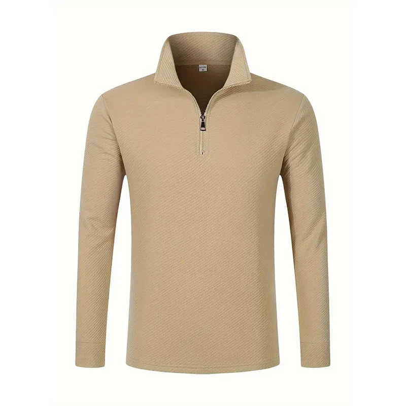 Langermet Polo for Menn – Business Casual med Glidelås | Pustende og Komfortabel Poloskjorte til Vår og Høst
