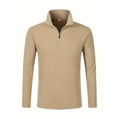 Langermet Polo for Menn – Business Casual med Glidelås | Pustende og Komfortabel Poloskjorte til Vår og Høst