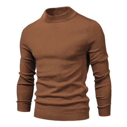 Myk Herregenser med Høy Hals – Ensfarget Vintergenser i Premium Kvalitet | Varm og Komfortabel Pullover for Menn