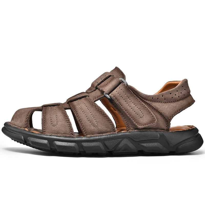 Komfortable sandaler i skinn