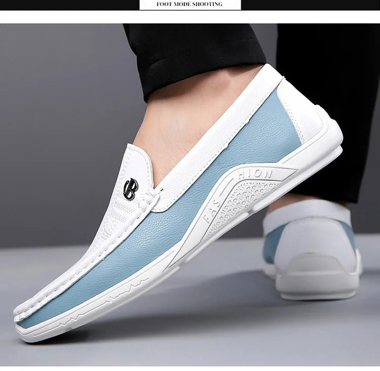 Herresko i Ekte Skinn – Klassiske Slip-on Loafers til Business og Hverdag