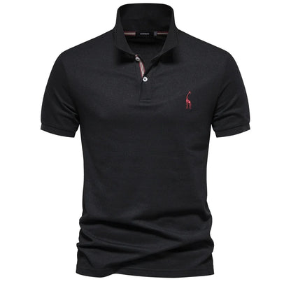 Klassisk Pique Polo for Herre – Kortermet i Bomull, Ensfarget og Perfekt til Sommeren