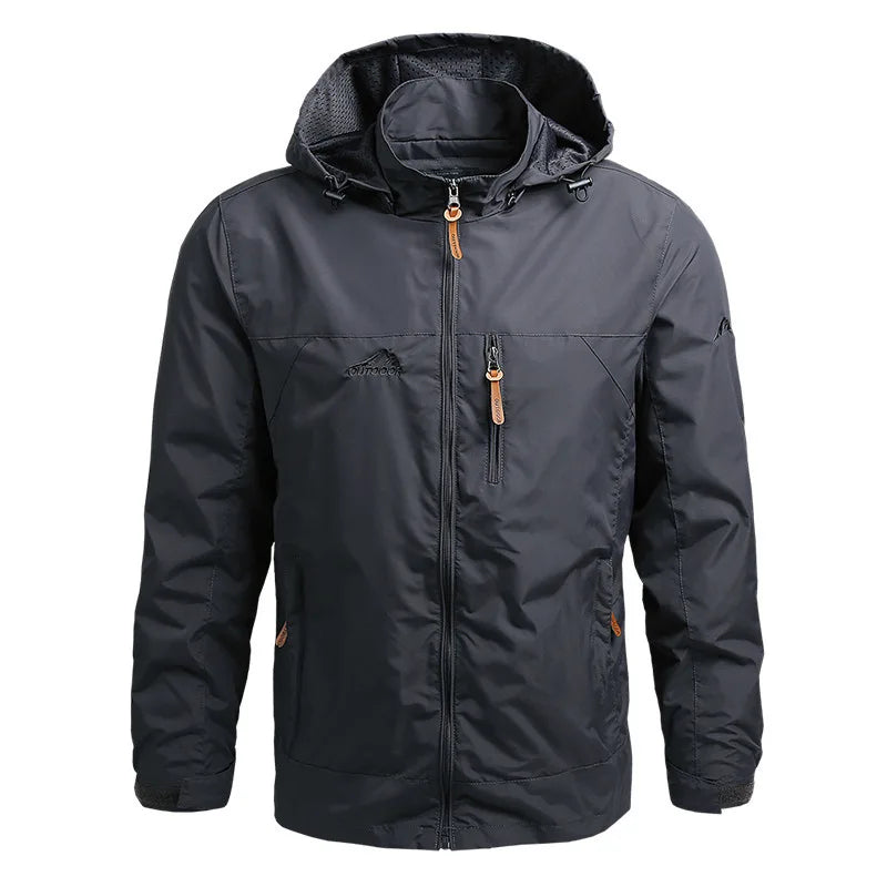 Vanntett Vindjakke for Menn – Taktisk Outdoor Jakke med Hette | Lett, Pustende &amp; Slitesterk Friluftsjakke (S–5XL)