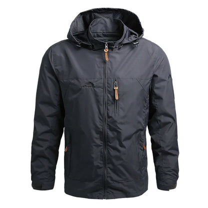 Vanntett Vindjakke for Menn – Taktisk Outdoor Jakke med Hette | Lett, Pustende &amp; Slitesterk Friluftsjakke (S–5XL)