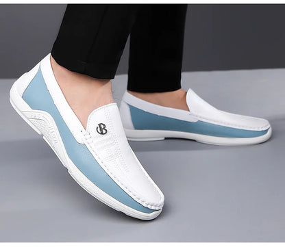 Herresko i Ekte Skinn – Klassiske Slip-on Loafers til Business og Hverdag