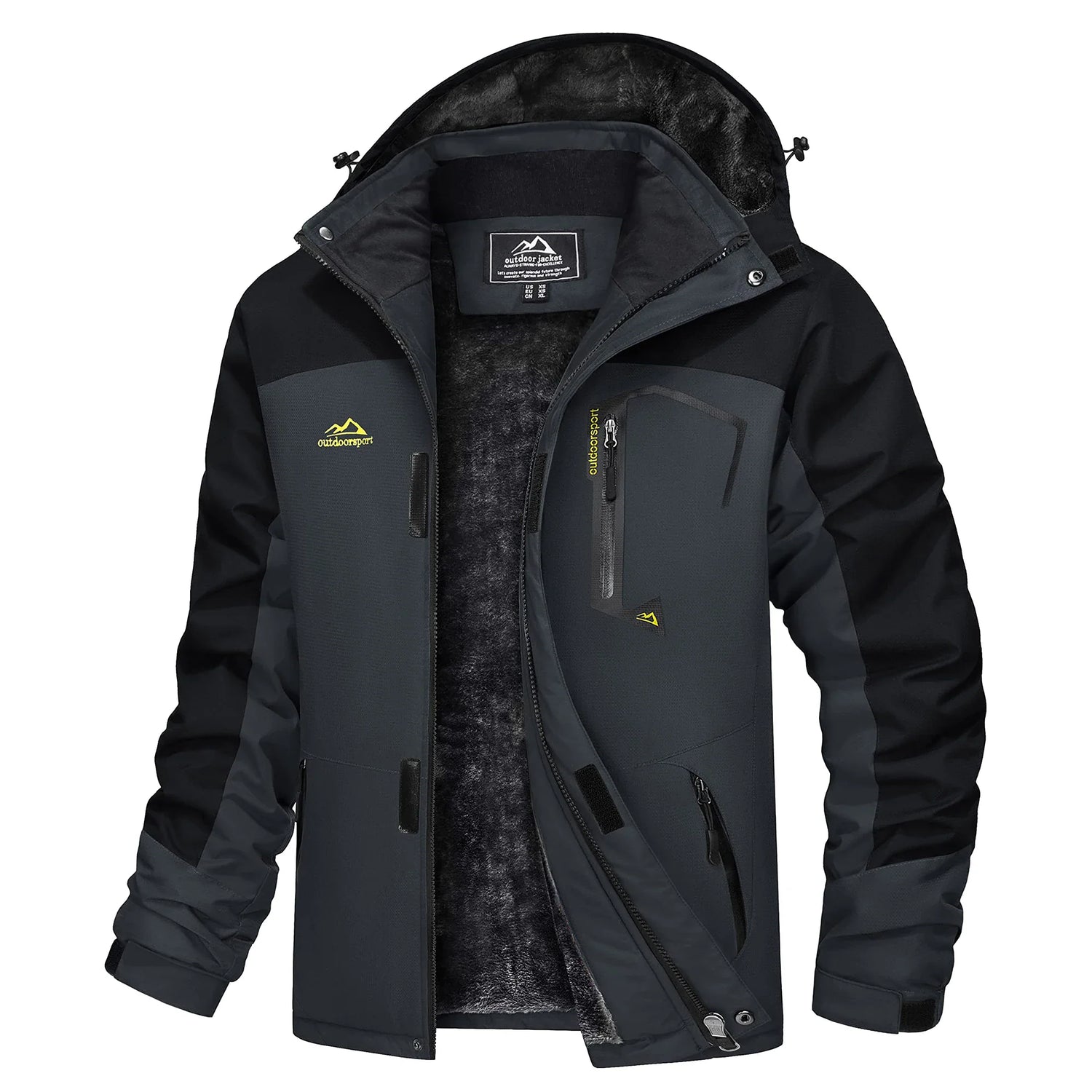Herre Skijakke – Vanntett &amp; Varm Parkas med Hette | Tykk Vinterjakke til Snø &amp; Kulde
