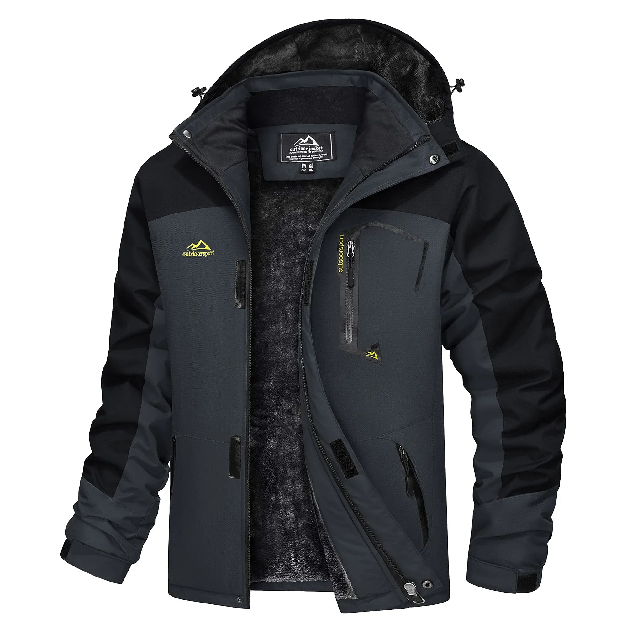 Herre Skijakke – Vanntett &amp; Varm Parkas med Hette | Tykk Vinterjakke til Snø &amp; Kulde