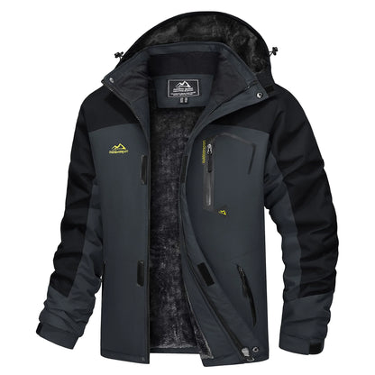 Herre Skijakke – Vanntett &amp; Varm Parkas med Hette | Tykk Vinterjakke til Snø &amp; Kulde