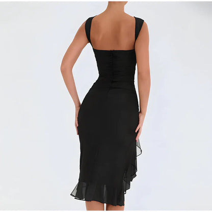 Elegant bodycon-kjole med volanger