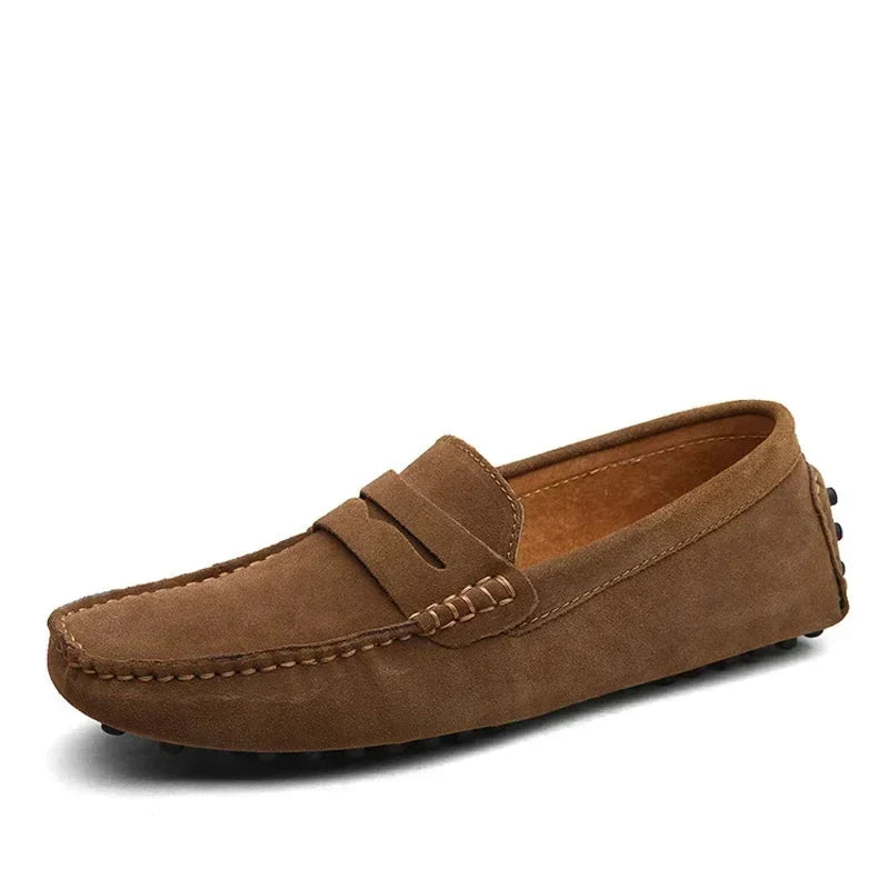 Herresko i Ekte Skinn – Komfortable Mokasiner i Størrelse Opptil 49, Slip-On og Perfekte til Fritid eller Bilkjøring