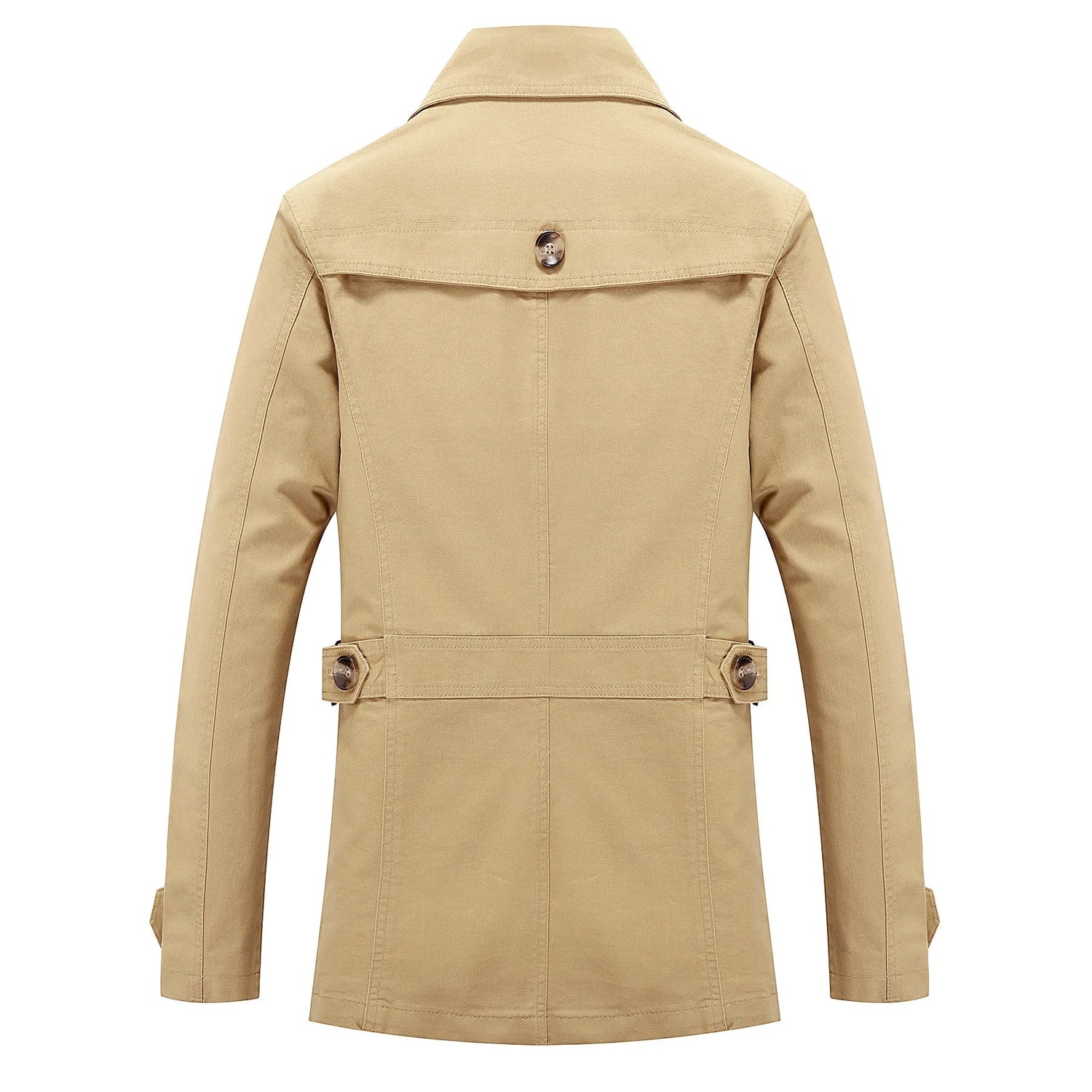 Moteriktig lang trenchcoat for menn