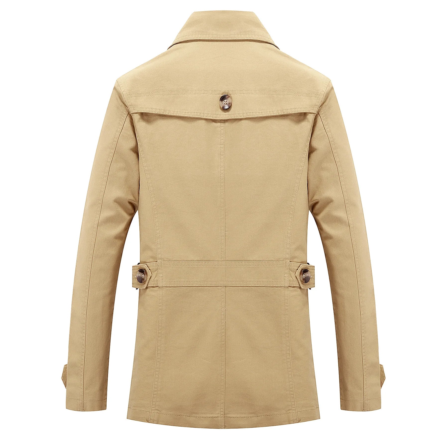 Moteriktig lang trenchcoat for menn