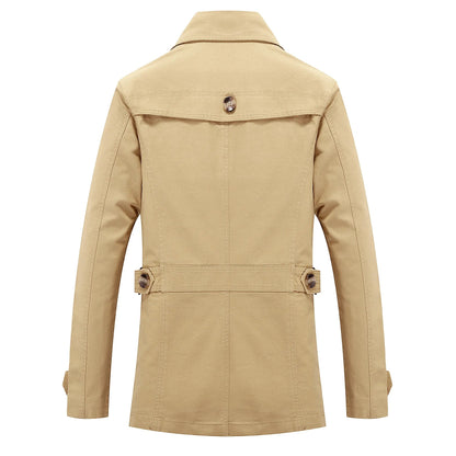 Moteriktig lang trenchcoat for menn