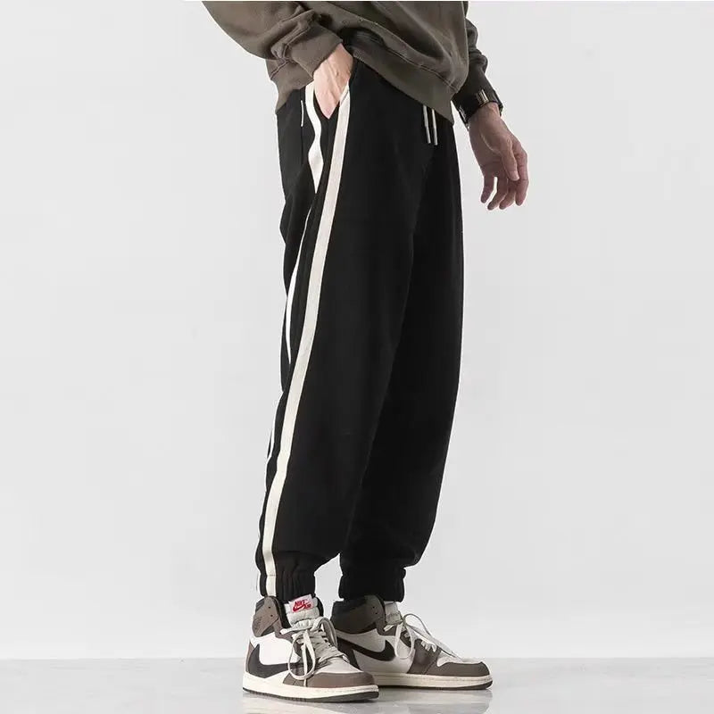 Herre Joggebukse med Sidelinjer – Komfortabel &amp; Sporty | Casual Sweatpants med Elastisk Liv